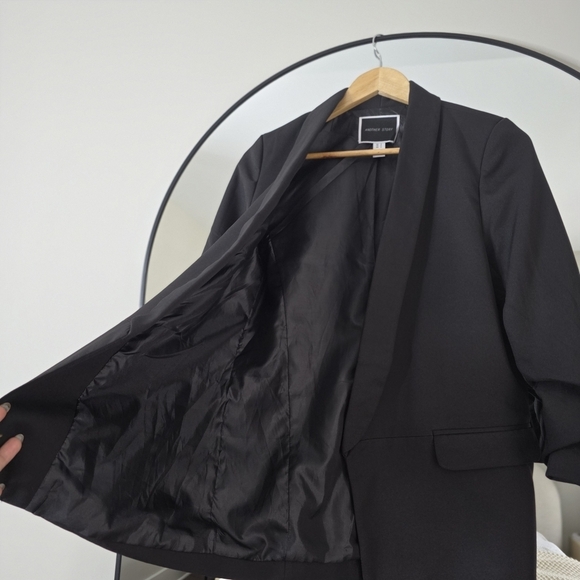 Another Story Black Ruched Sleeve Blazer, Size Small - Picture 8 of 11